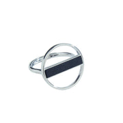 Anillo plata madera de palmera